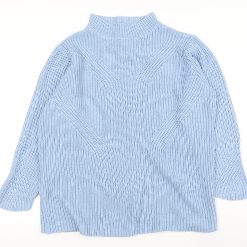 Damart Women's Blue Mock Neck Pullover Jumper, L