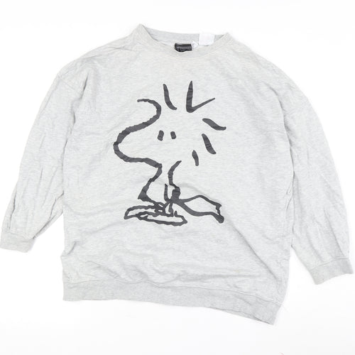 H&M Unisex Grey Cotton Peanuts Pullover Sweatshirt Size 8