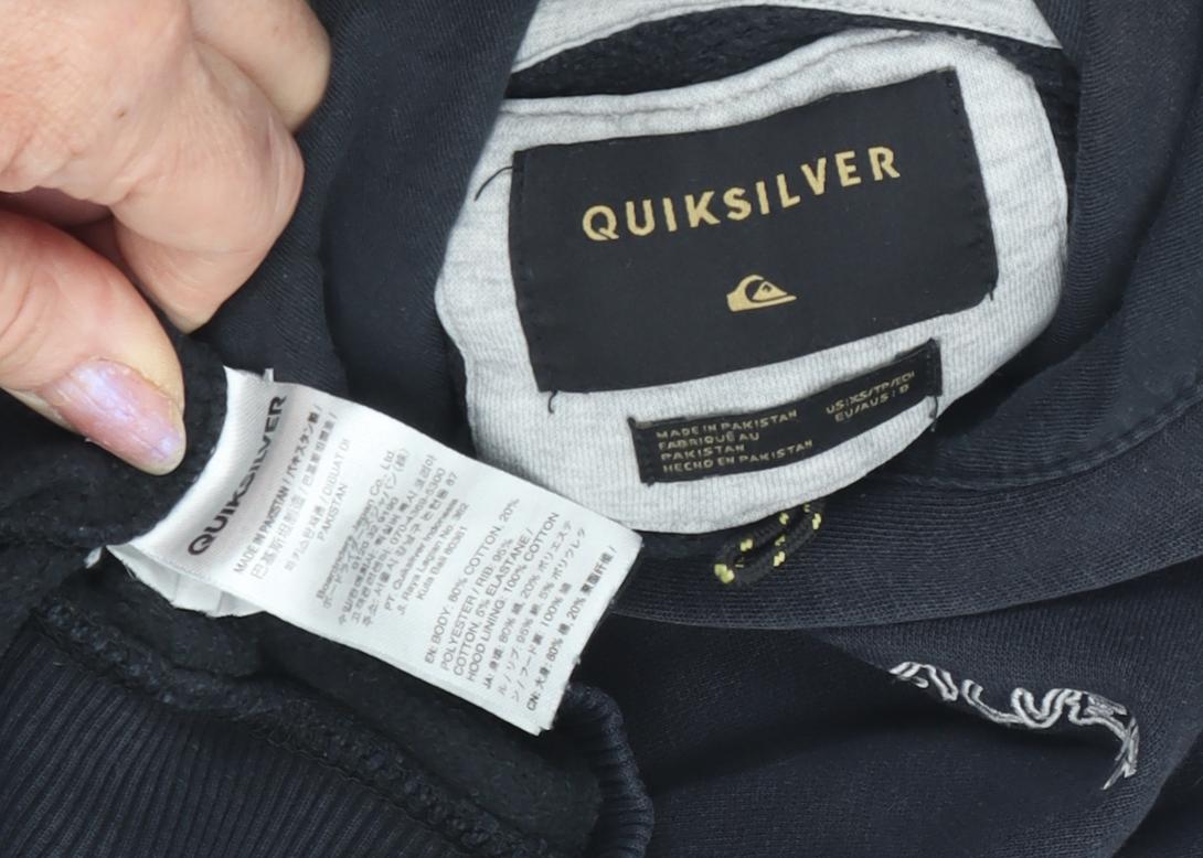 Quiksilver Boys Black Pullover Hoodie Size 12
