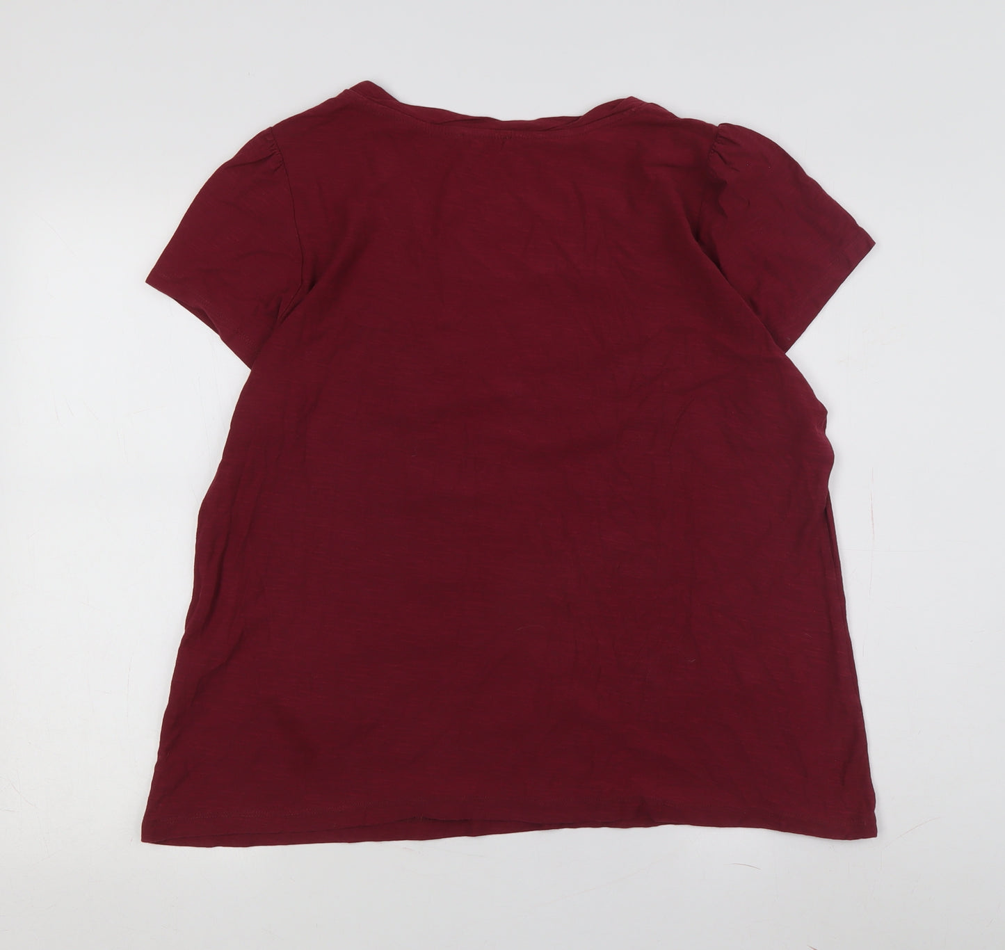 Soon Women's Red Embroidered V-Neck T-Shirt Size 22