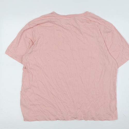 Monki Women Pink Basic T-Shirt with Embroidery