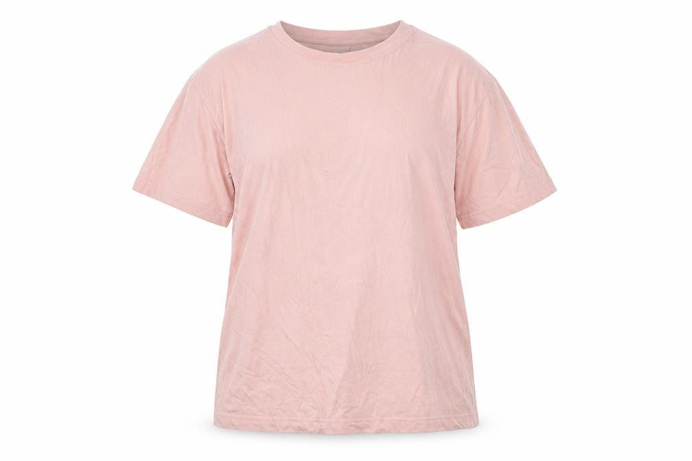 Front view of Monki Women Pink Basic T-Shirt with Embroidery