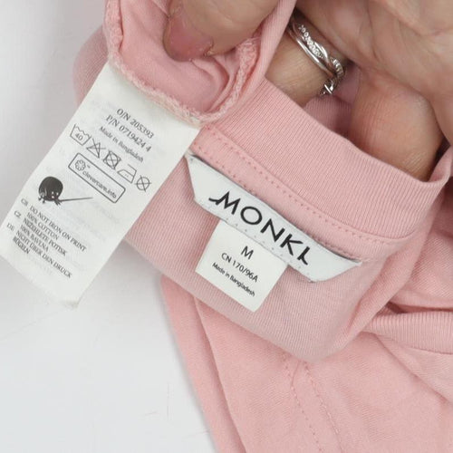 Monki Women Pink Basic T-Shirt with Embroidery