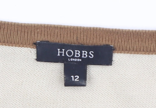 Hobbs Women's Beige Cardigan Size 12 Cotton Knit