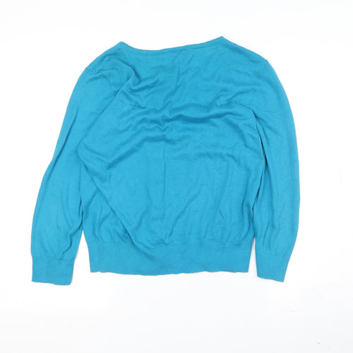 LOFT Women's Blue Cardigan M Cotton Casual Lightweight