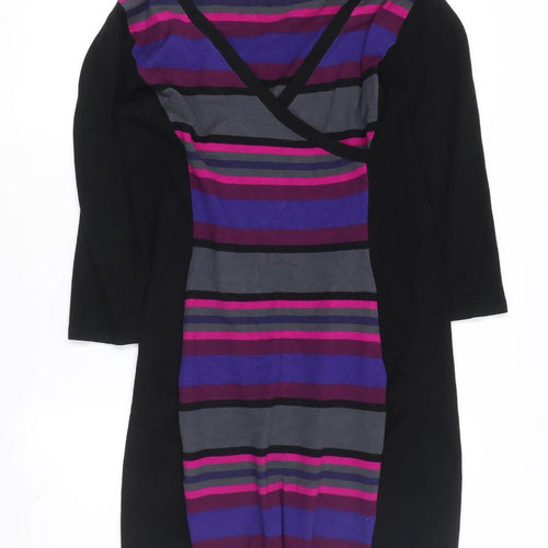 Jane Ashley Women's Multicoloured Striped Pencil Dress