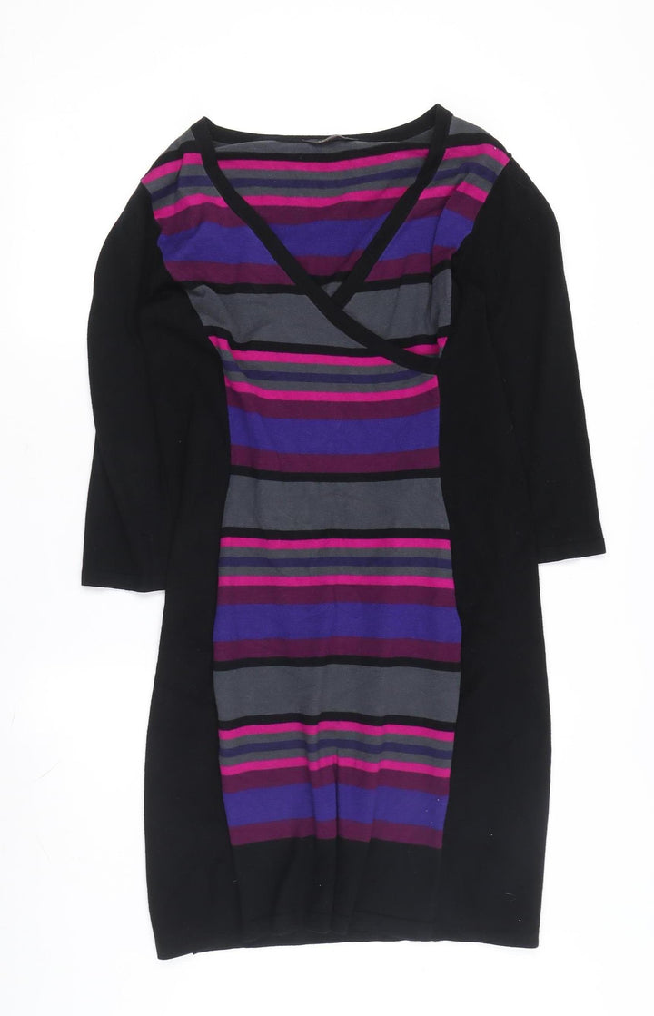 Jane Ashley Women's Multicoloured Striped Pencil Dress