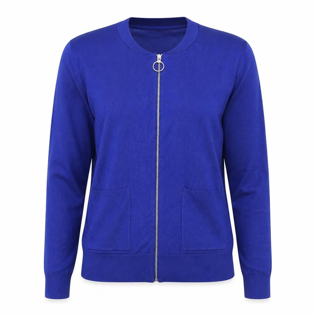 Front view of Red Herring Women's Blue Full Zip Jumper, size 14