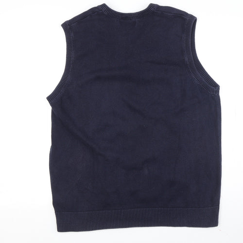 Maine Men's Blue Sleeveless V-Neck Vest Jumper L