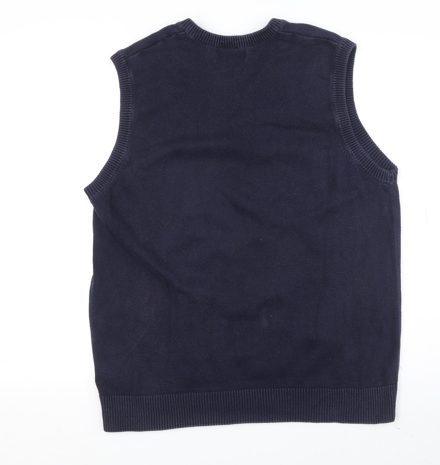 Maine Men's Blue Sleeveless V-Neck Vest Jumper L