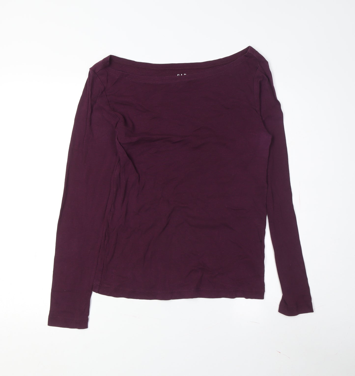 GAP Women's Purple Boat Neck Long Sleeve T-Shirt M