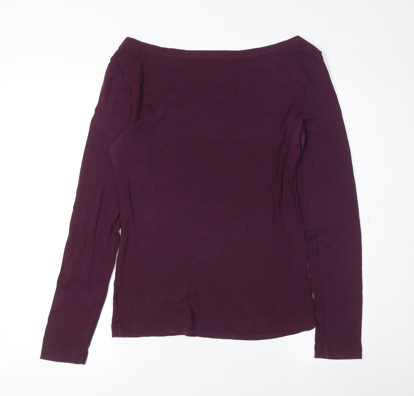 GAP Women's Purple Boat Neck Long Sleeve T-Shirt M