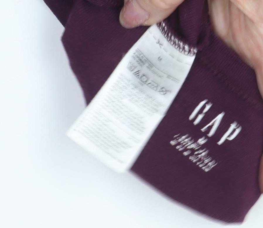 GAP Women's Purple Boat Neck Long Sleeve T-Shirt M