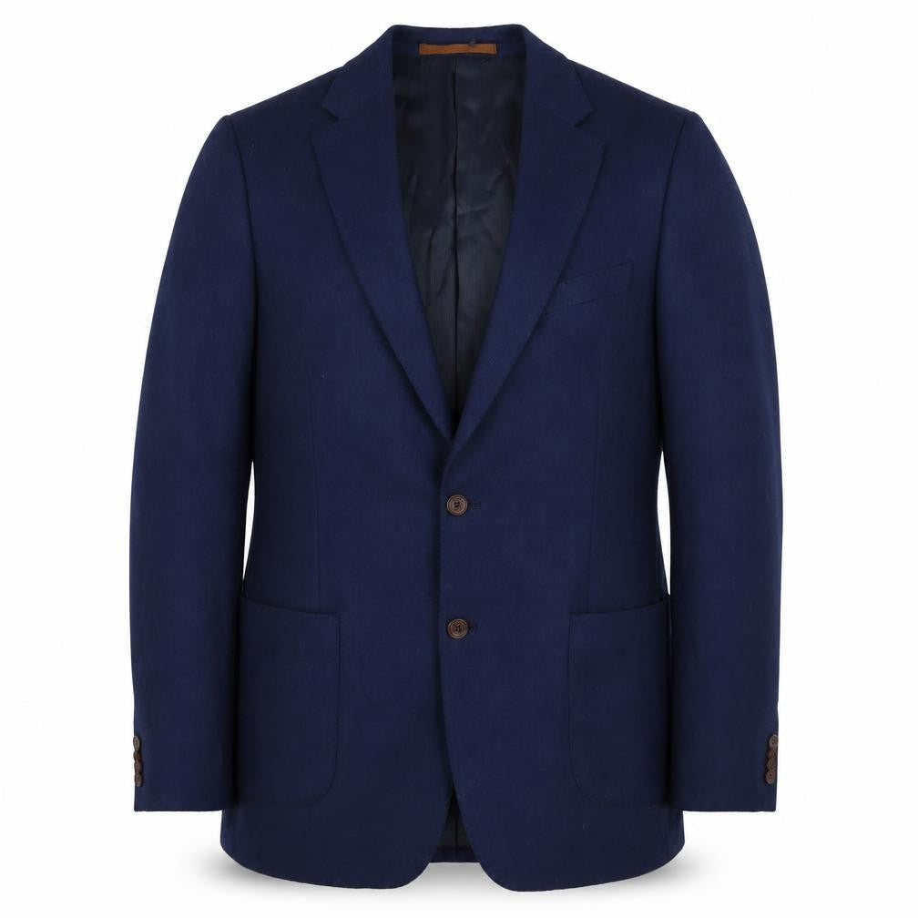 Front view of Marks & Spencer Men's Blue Wool Blazer, size 40L