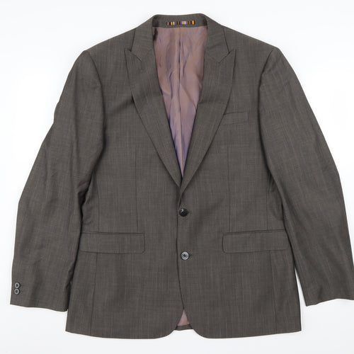 River Island Men's Brown Blazer 42R Polyester Wool