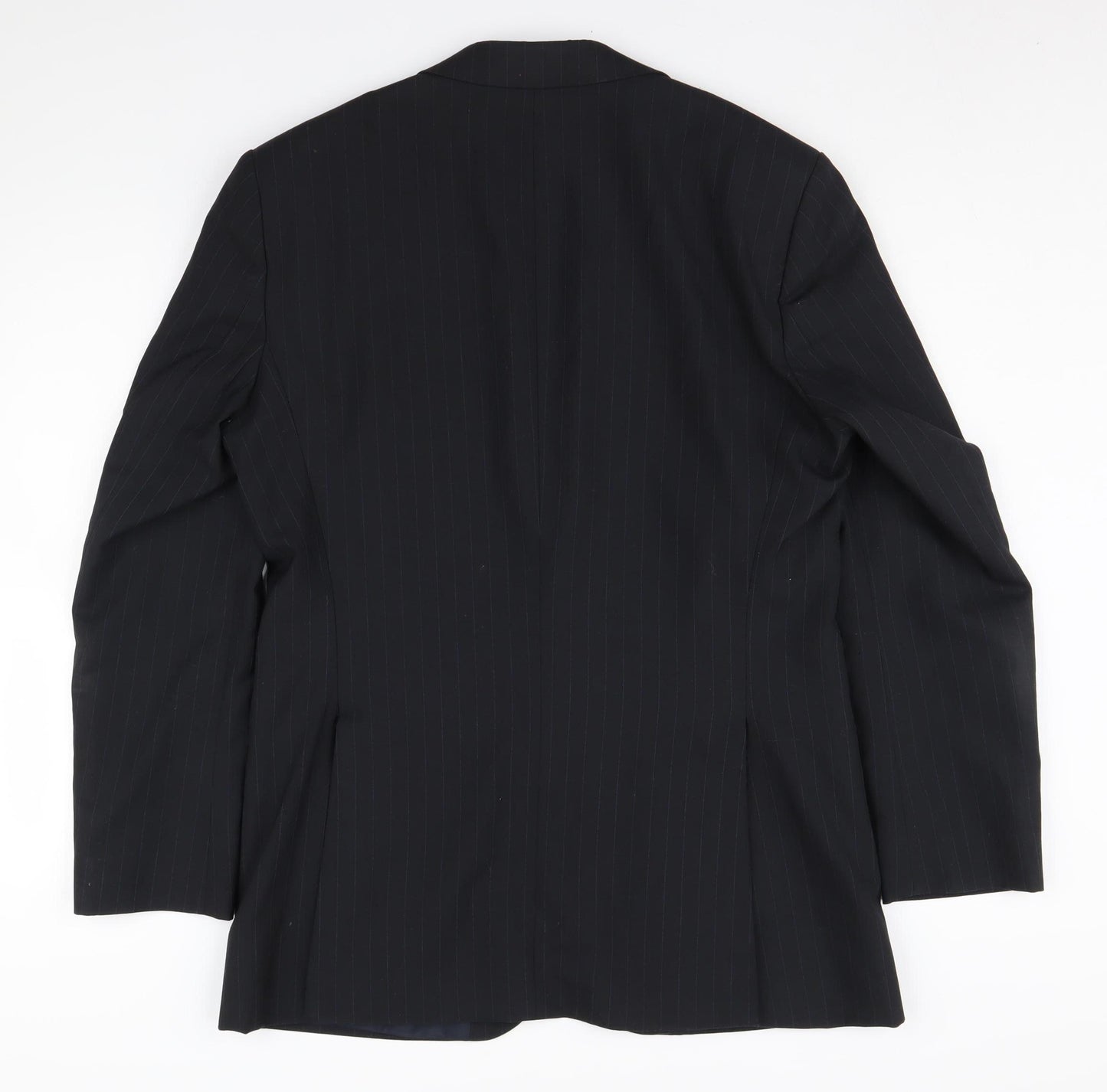 Jeff Banks Men's Black Long Blazer, Size 40L, Striped