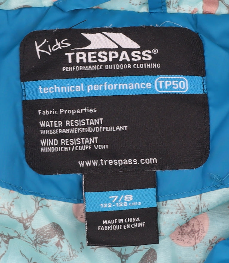 Trespass Girls Blue Puffer Jacket, 8 Years, Winter Coat