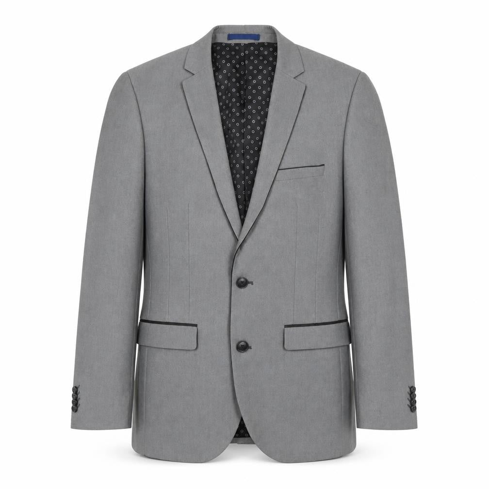 Front view of Ventuno 21 Men's Grey Long Blazer, size 38L