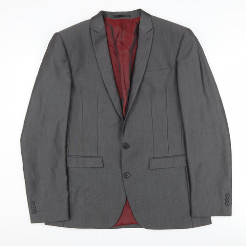 Next Men's Grey Blazer Size 40R Regular Fit