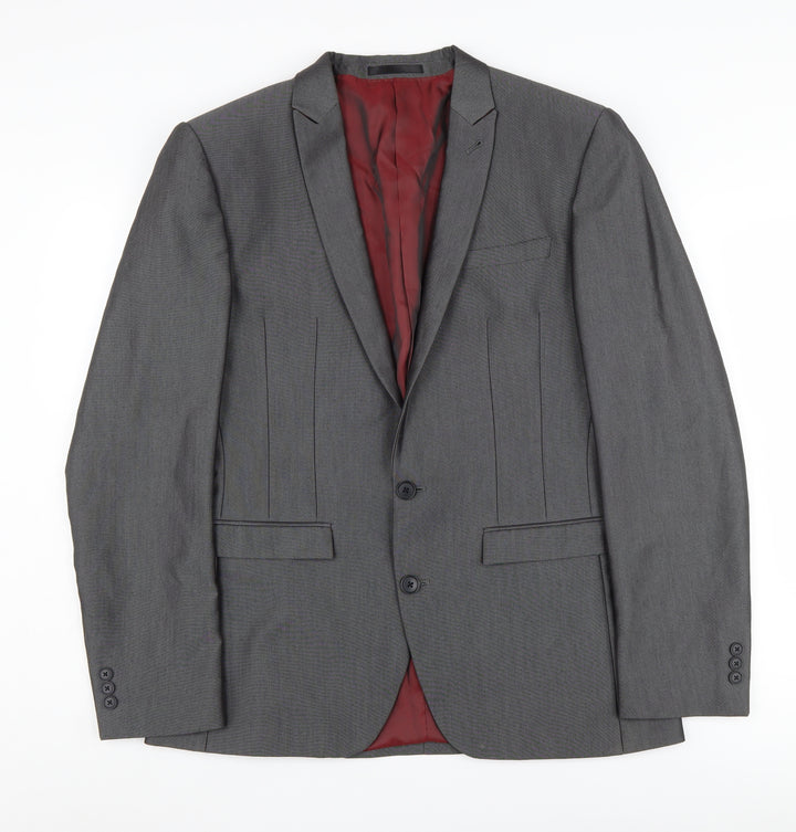 Next Men's Grey Blazer Size 40R Regular Fit