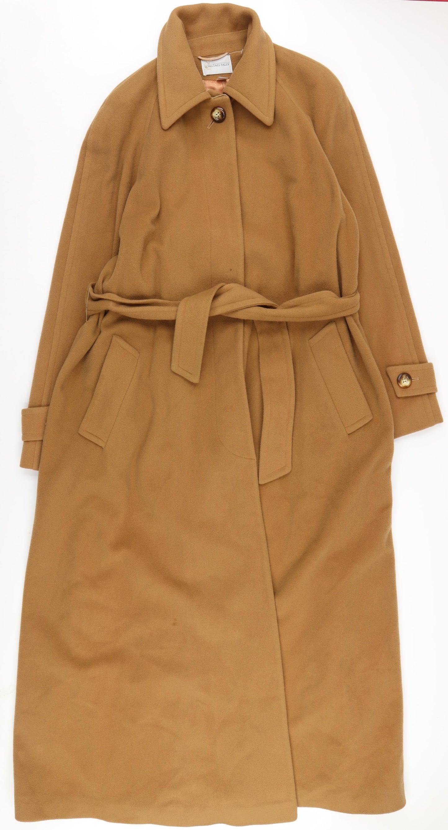 Long Tall Sally Brown Wool Cashmere Women's Coat Size 12