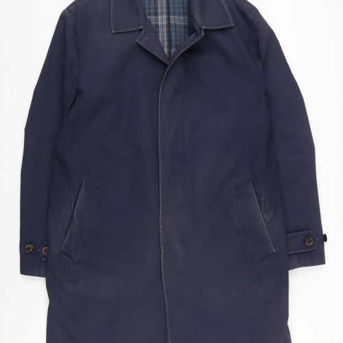 Howick Men's Blue Mid-Length Overcoat - L