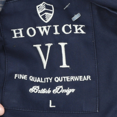 Howick Men's Blue Mid-Length Overcoat - L