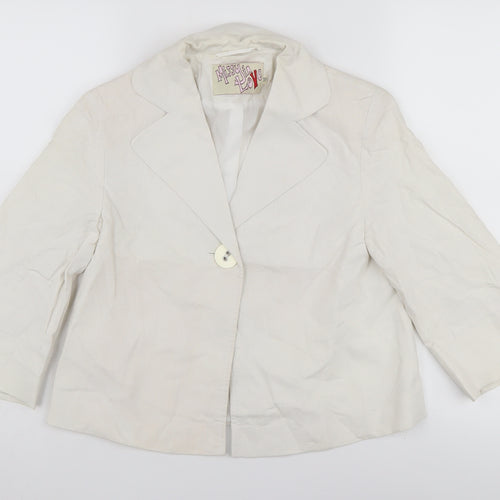 Missy In Love Women's White Blazer Size 10