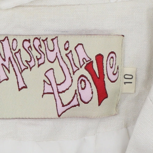 Missy In Love Women's White Blazer Size 10