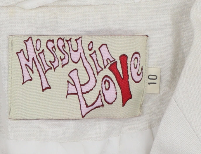 Missy In Love Women's White Blazer Size 10