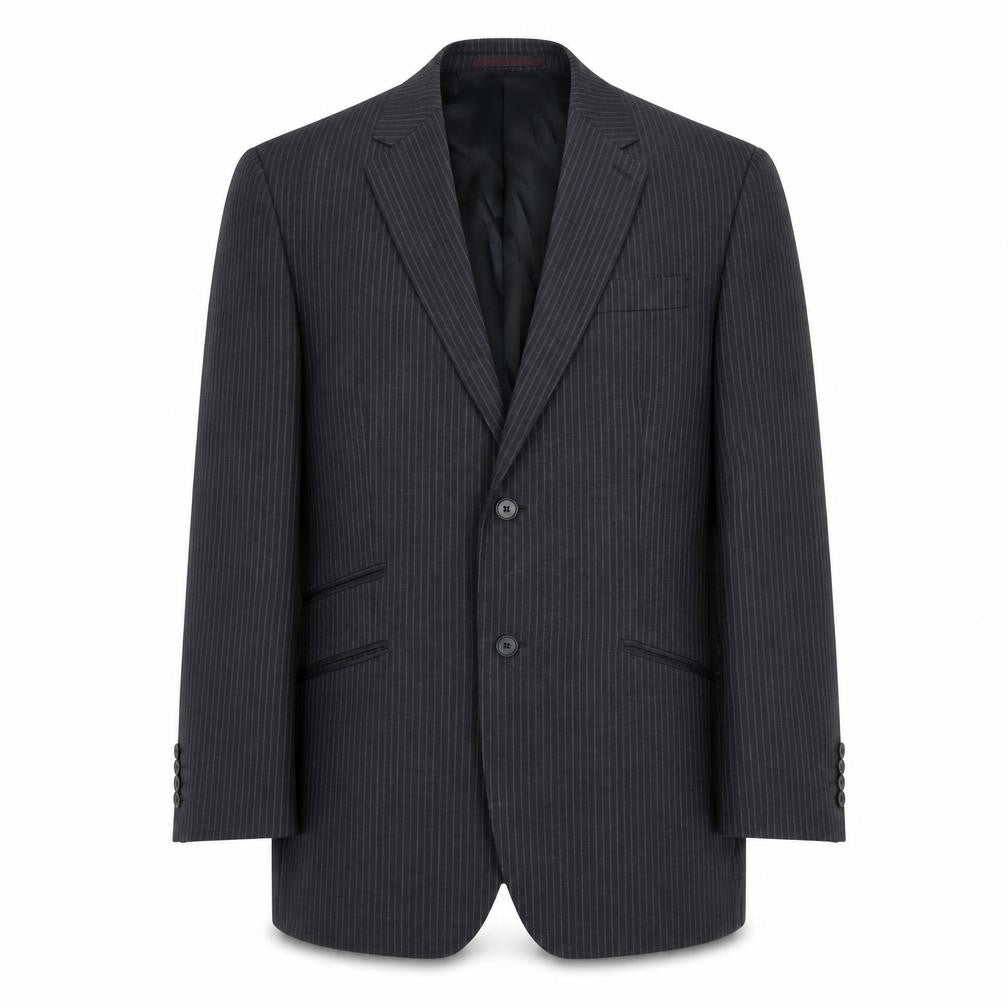 Front view of Next Men's Black Striped 42R Suit Jacket