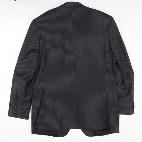 Next Men's Black Striped 42R Suit Jacket
