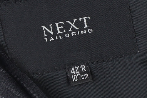 Next Men's Black Striped 42R Suit Jacket