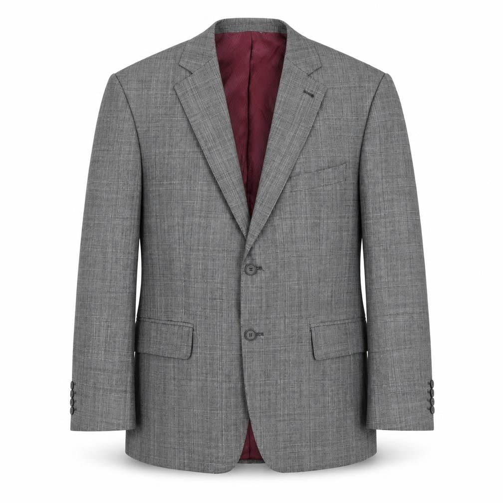 Front view of Jeff Banks Men's Grey Check Wool Blazer 42S