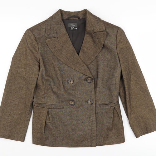 Mexx Women's Brown Blazer Size 12 Double-Breasted