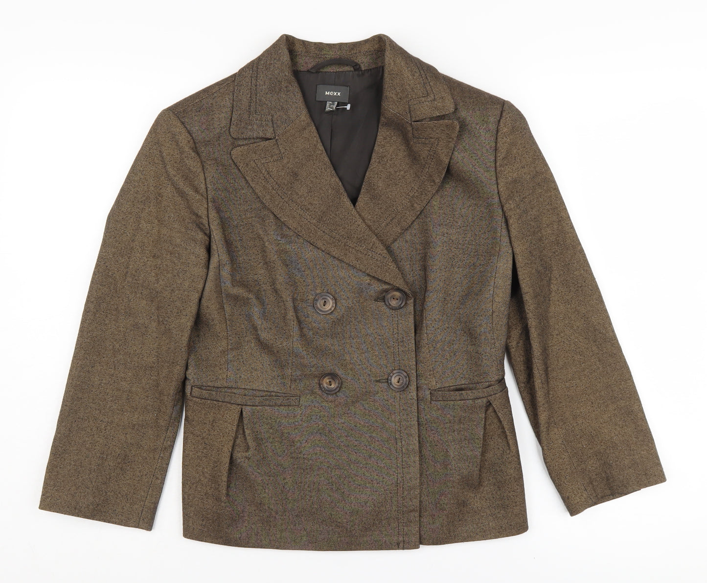 Mexx Women's Brown Blazer Size 12 Double-Breasted