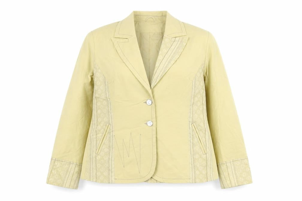 Front view of Jörg Women's Beige Blazer, size 16, Classic Casual