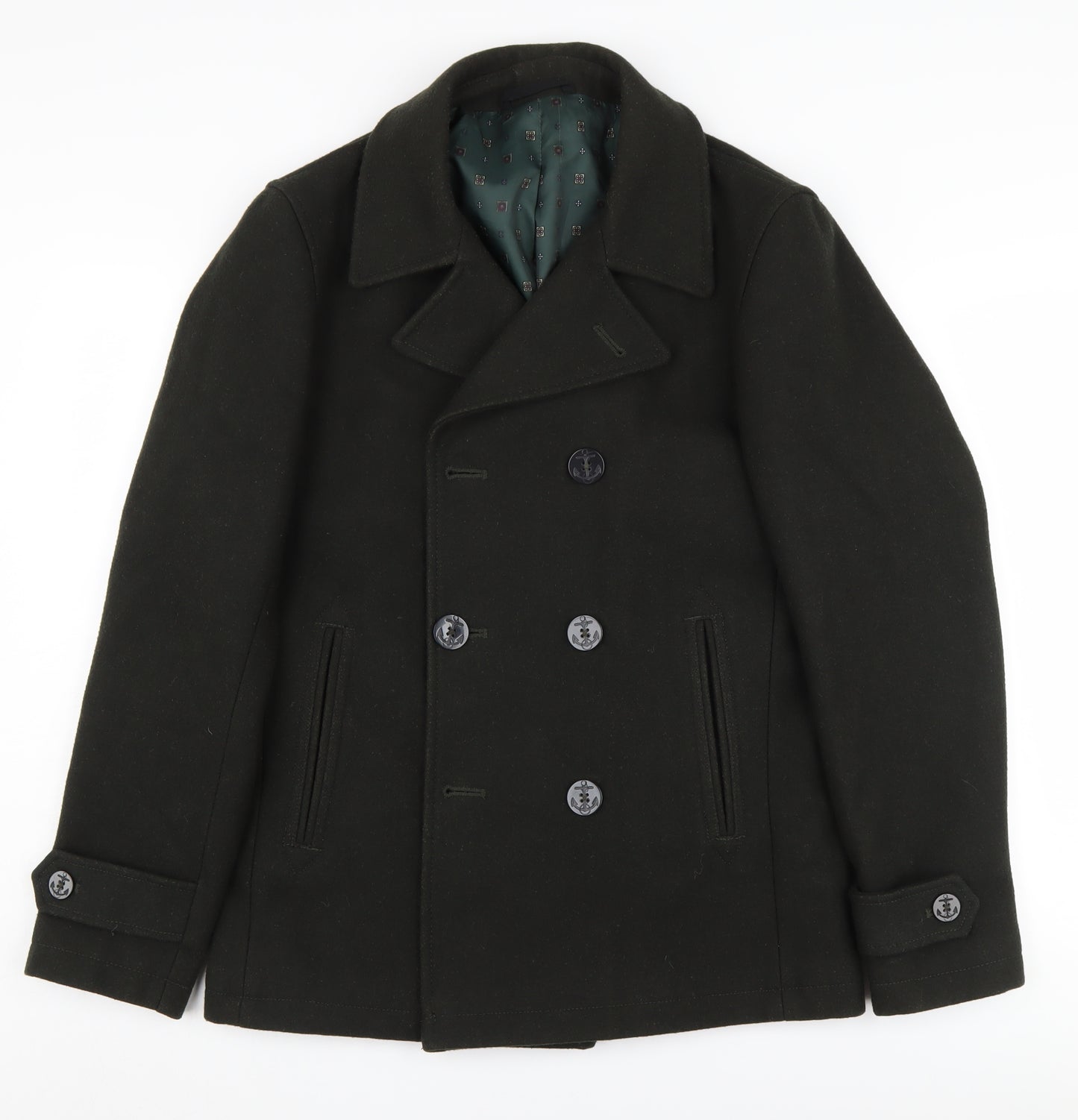 Next Women's Black Wool Pea Coat Size S