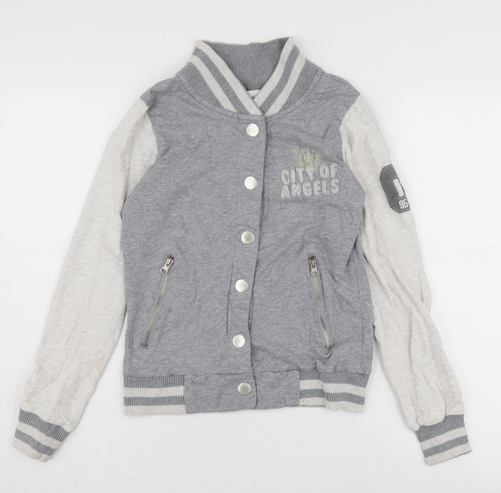 ONLY Girls Grey Hooded Cardigan L - Casual Style