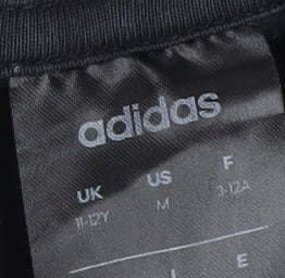 Adidas Boys Black Full Zip Hoodie - 11-12 Years