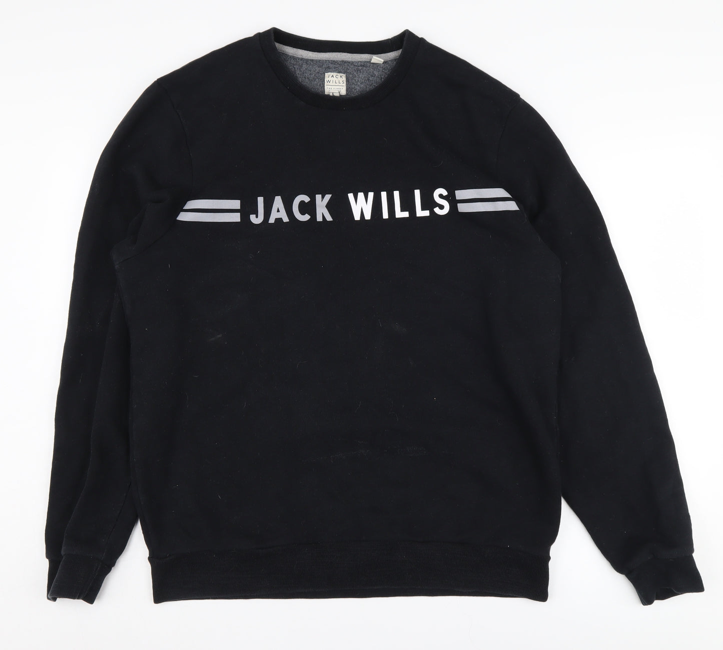 Jack Wills Men's Black XL Graphic Pullover Sweatshirt