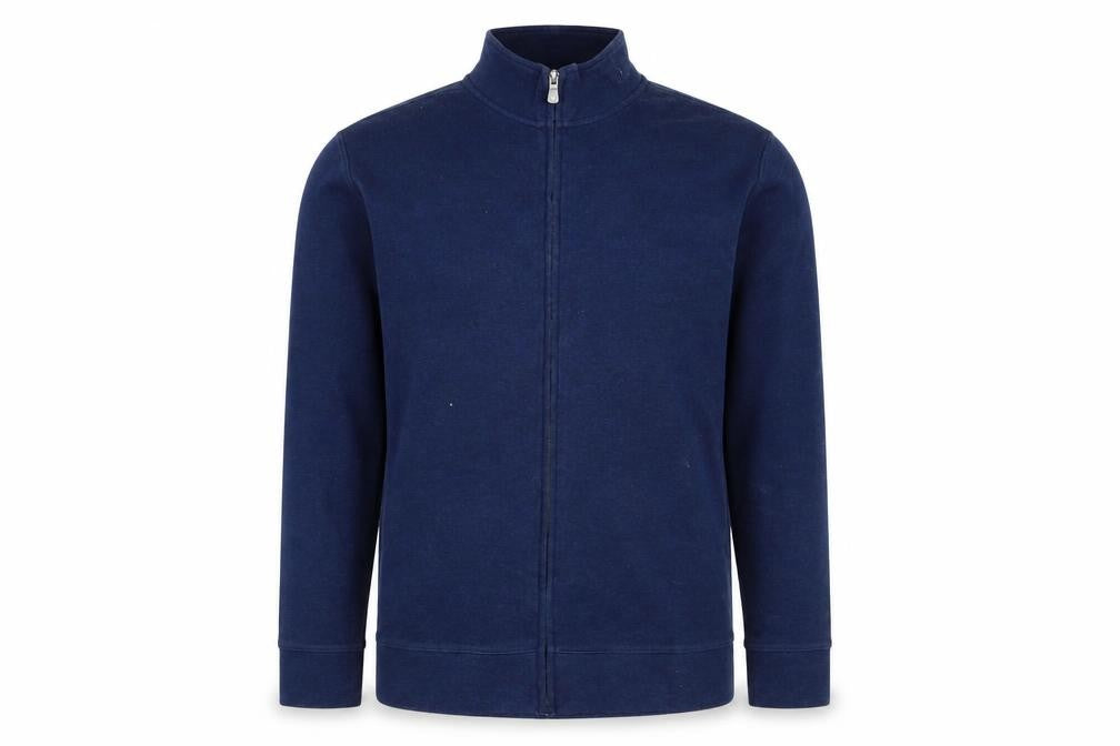 Front view of Lincoln Men's Blue Full Zip Jumper -, size L