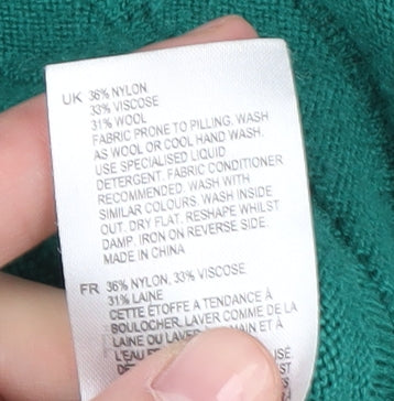 White Stuff Women's Green Pullover Jumper Size 12