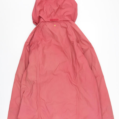 Joules Women's Pink Waterproof Hooded Rain Coat L
