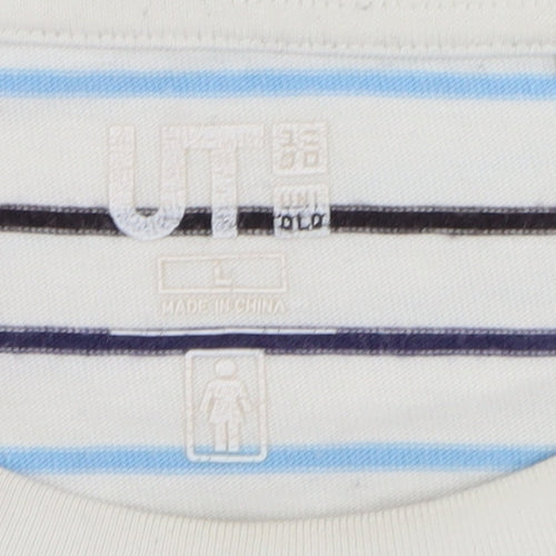 UT Men's White & Blue Striped T-Shirt L
