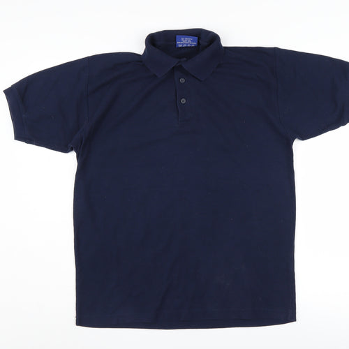 Zantos Men's Blue Polo Shirt Medium Solid Slim Casual