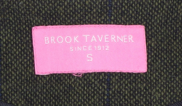 Brook Taverner Men's Green Check Wool Waistcoat S