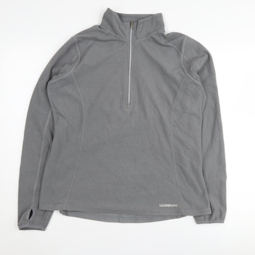 Donnay Women's Grey Fleece Zip Sweatshirt Size 14