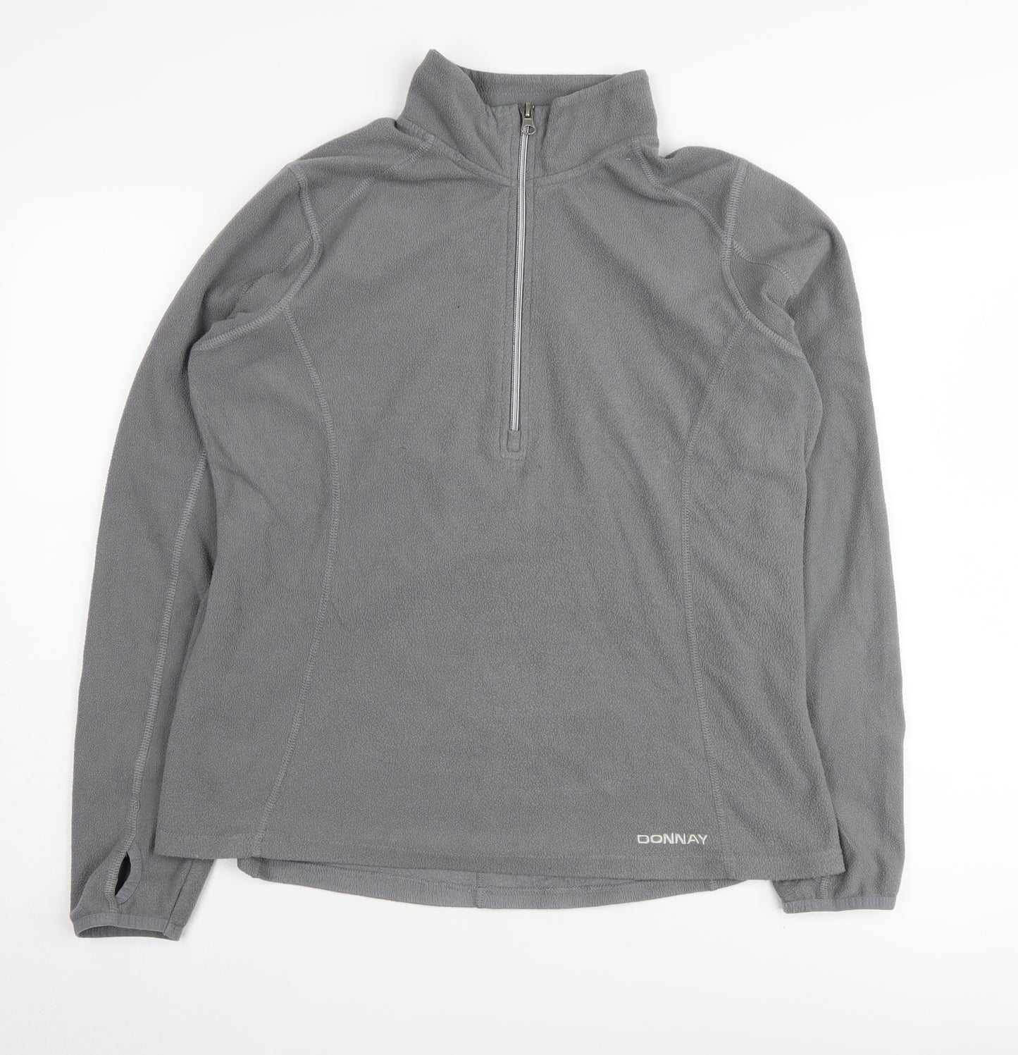 Donnay Women's Grey Fleece Zip Sweatshirt Size 14