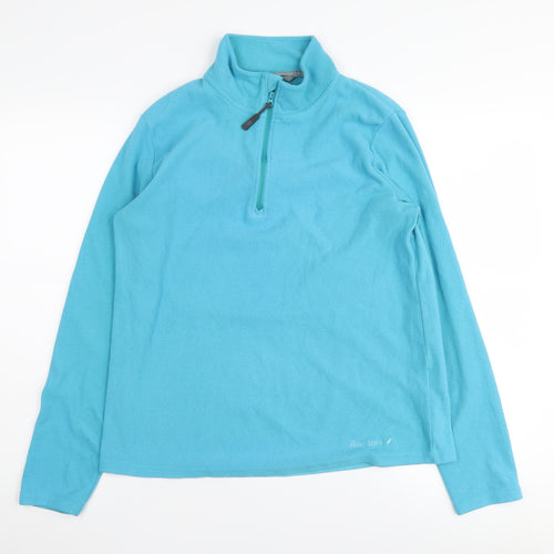 Peter Storm Women Blue 1/4 Zip Fleece Sweatshirt Size 14